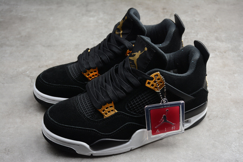 Air Jordan 4 “Royalty”  Black/Metallic Gold-White 308497-032