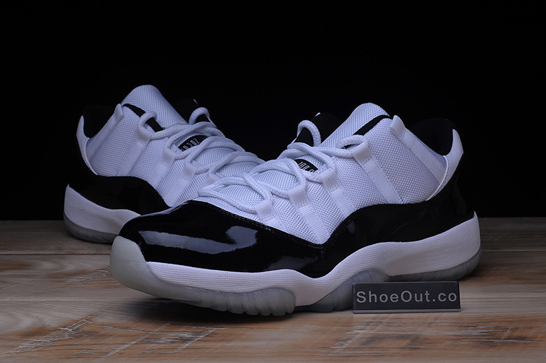 AIR JORDAN 11 RETRO LOW "CONCORD" BLACK/ WHITE  mens 528895-153