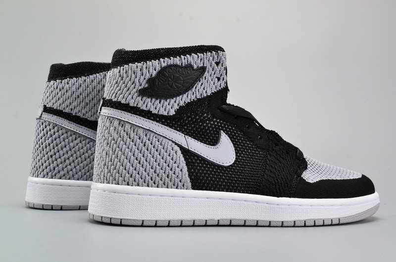 Air Jordan 1 Flyknit “Shadow” Black/Medium Grey-White mens 919704-003