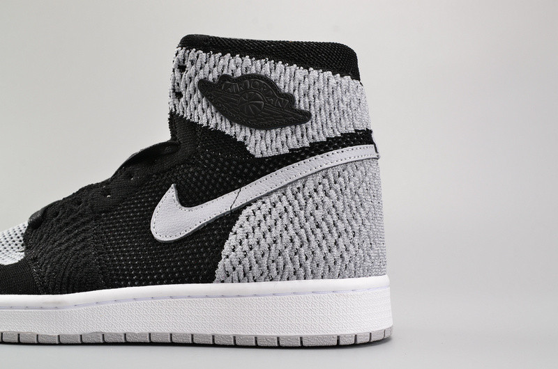 Air Jordan 1 Flyknit “Shadow” Black/Medium Grey-White mens 919704-003