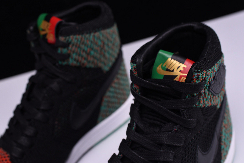 AIR JORDAN 1 RETRO HIGH FLYKNIT “BHM” Black/Lucid Green mens AA2426-026