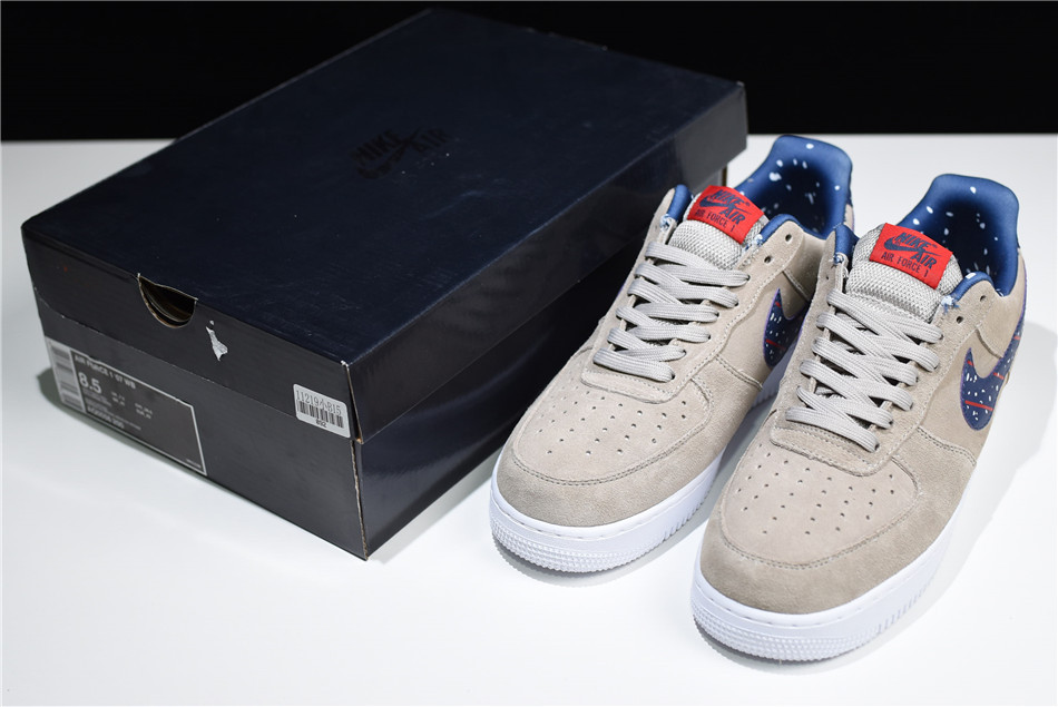 Nike Air Force 1 Low Moon Landing Particle Indigo Tan Blue Red AQ0556 200