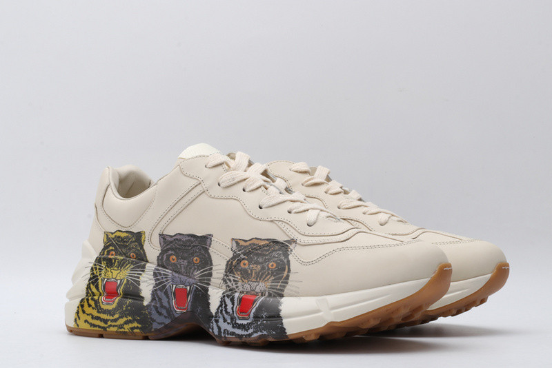 GC Rhyton Leather Sneaker With Tigers 576050 DRW00 9014