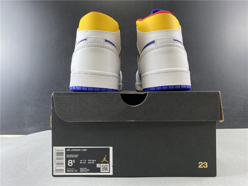 Air Jordan 1 Mid Royal Blue Laser Orange 554724-131