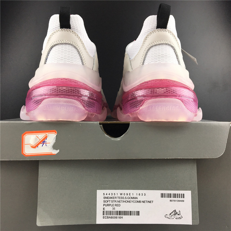 BLCG Triple S Clear Sole White Pink 544351 W09E1 1633