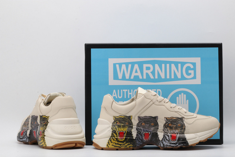 GC Rhyton Leather Sneaker With Tigers 576050 DRW00 9014