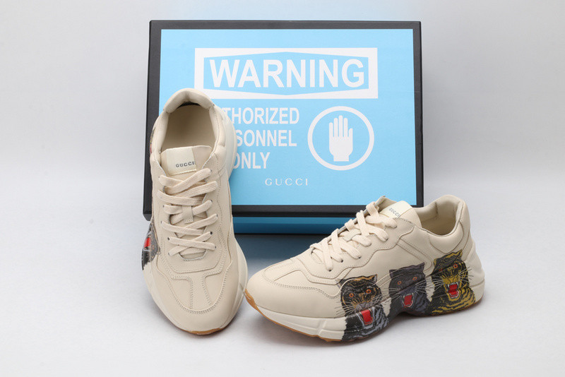 GC Rhyton Leather Sneaker With Tigers 576050 DRW00 9014