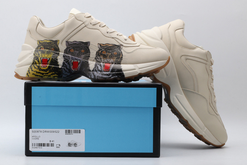 GC Rhyton Leather Sneaker With Tigers 576050 DRW00 9014