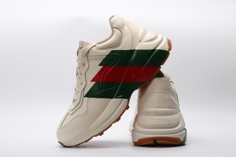 GC Rhyton Web Print Leather Sneaker 523535 DRW00 9022