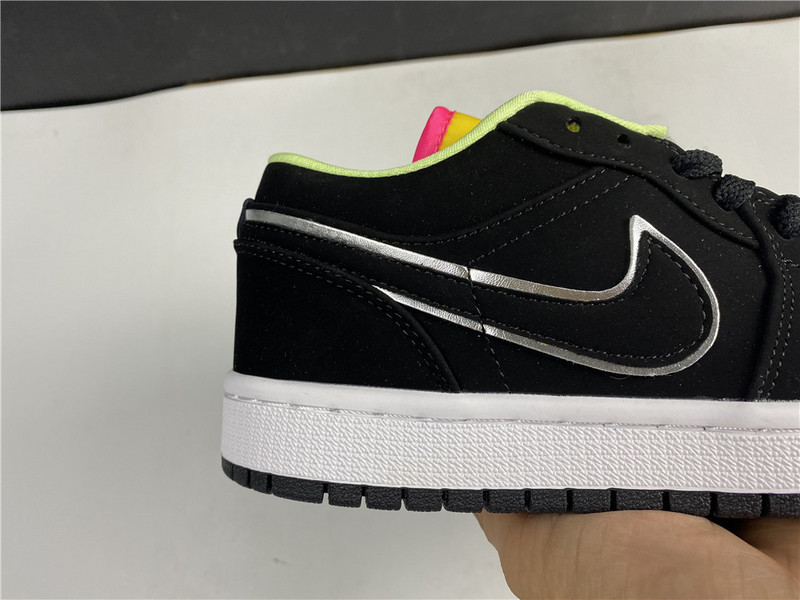 Air Jordan 1 Low Black Aurora Green Laser Orange CK3022-013