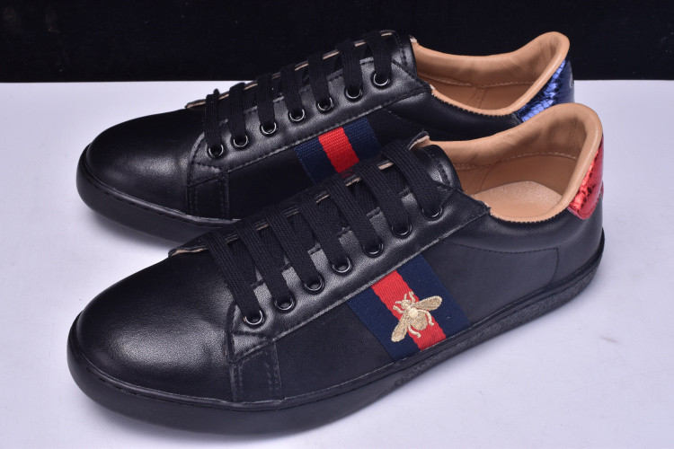 GC Ace Embroidered Low-Top Sneaker black with bee mens 431942-A38G0