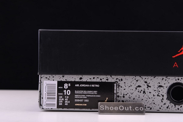 2019 Air Jordan 4 Retro OG Bred Black Cement 308497-060