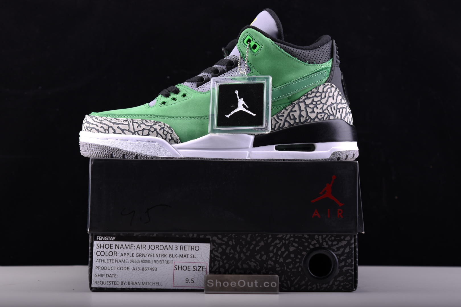 Air Jordan 3 Retro Tinker Oregon Ducks PE shoes