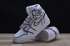 Nike Air Jordan 1 Retro “Comic 3D Pencil” White Hand-Painted MENS  AA4724-110